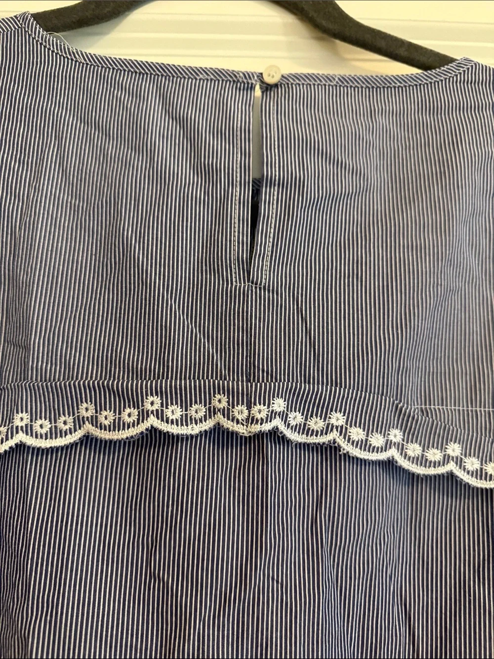 J. Crew Blue Embroidered Peasant Blouse